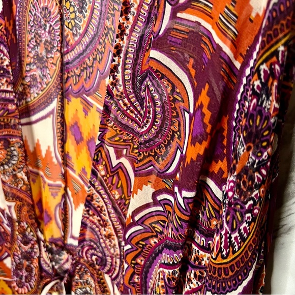 CAbi Epic Sheer Paisley Kimono Blouse Swim Cover Up Tunic Top SZ S - Picture 4 of 8